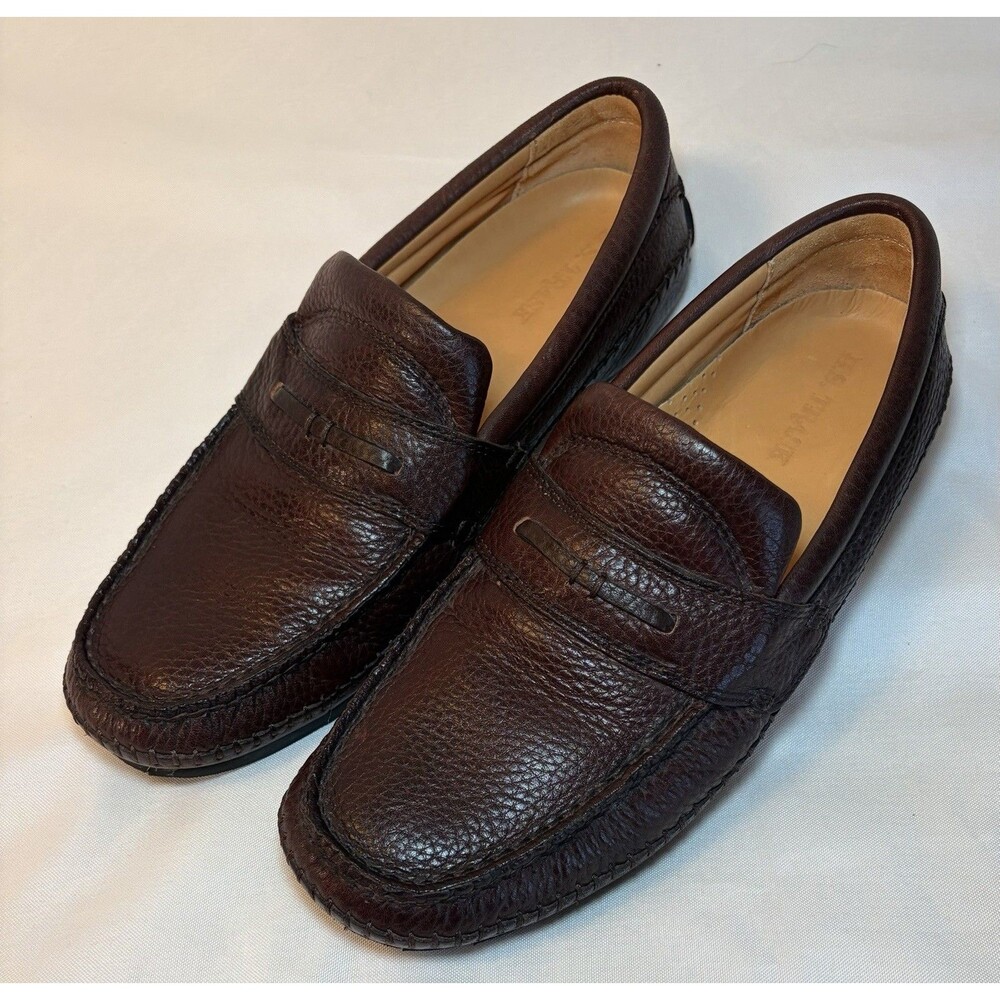 H.S. TRASK Brown Leather Loafers Mens 9 Handsewn Driving Moccasins Made In USA